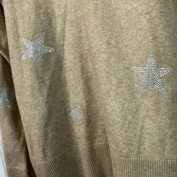 Knox Rose Women's V-Neck Pullover Sweater Tan Size S - Picture 4 of 9